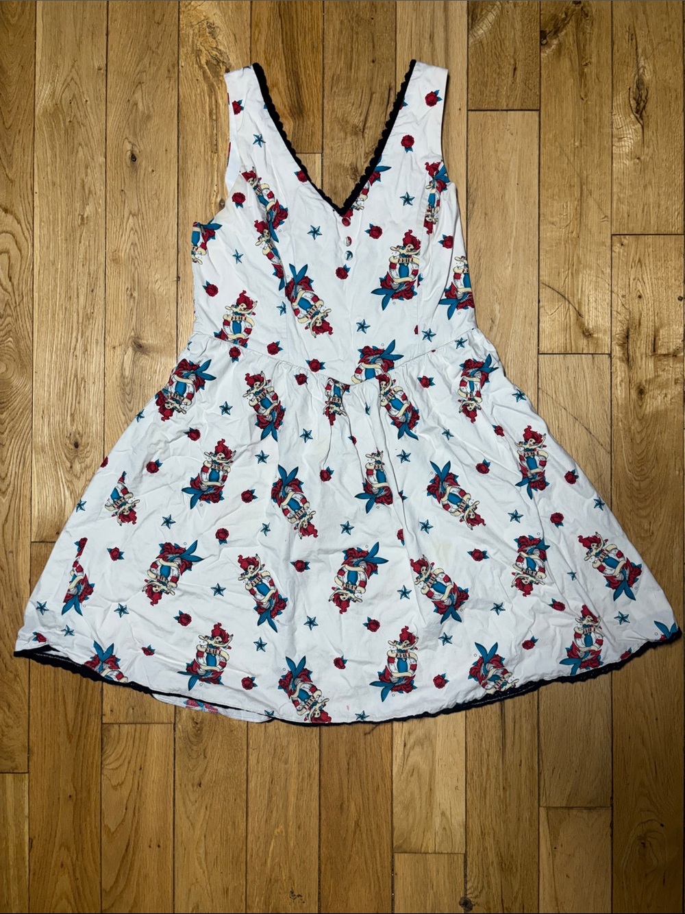 Disney Ariel Pinup Style Fit & Flare Dress Rockabilly Retro Tattoo Print